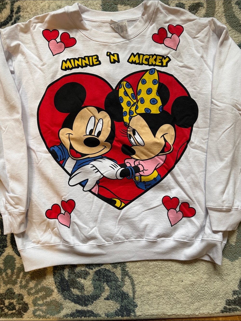 Disney White Crewneck Tee with Mickey Mouse Tag